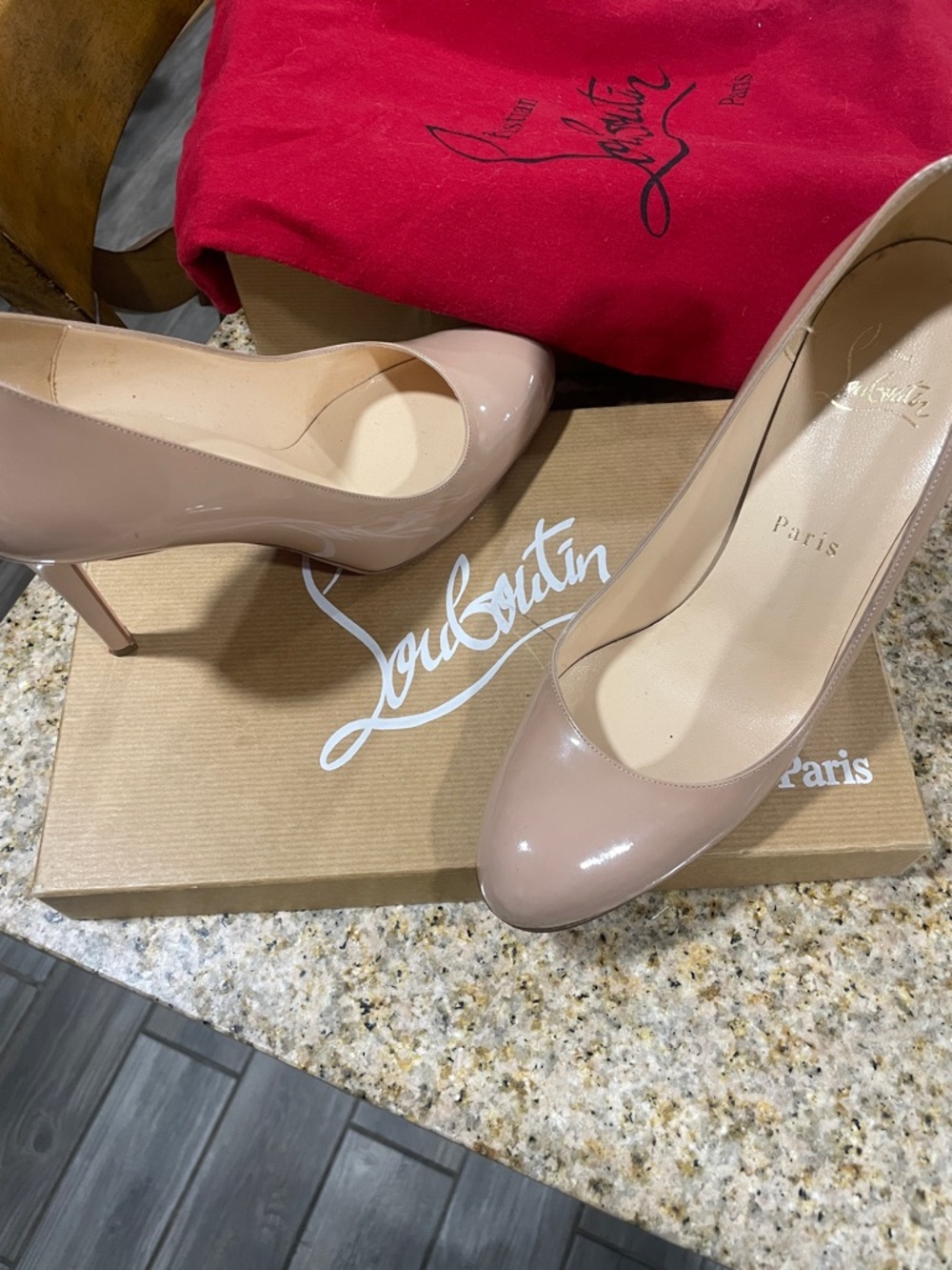 Christian Louboutin Blush Patent Leather Stiletto Pumps